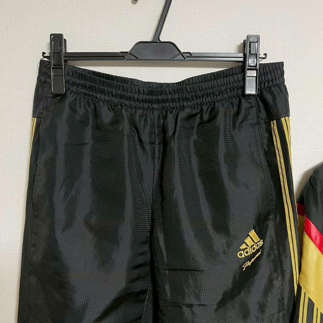 adidas　ドイツ　ナイロンジャケット×パンツ　セットアップ　上下　ブラック