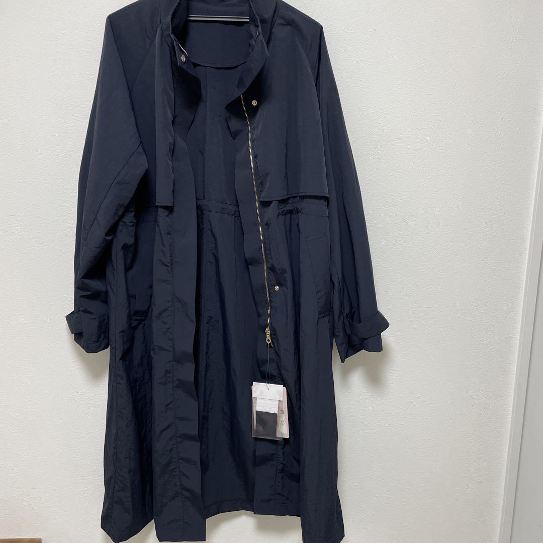 （新品　未使用）EMMAJAMES ネイビー 軽量コート ジッパー　多機能素材