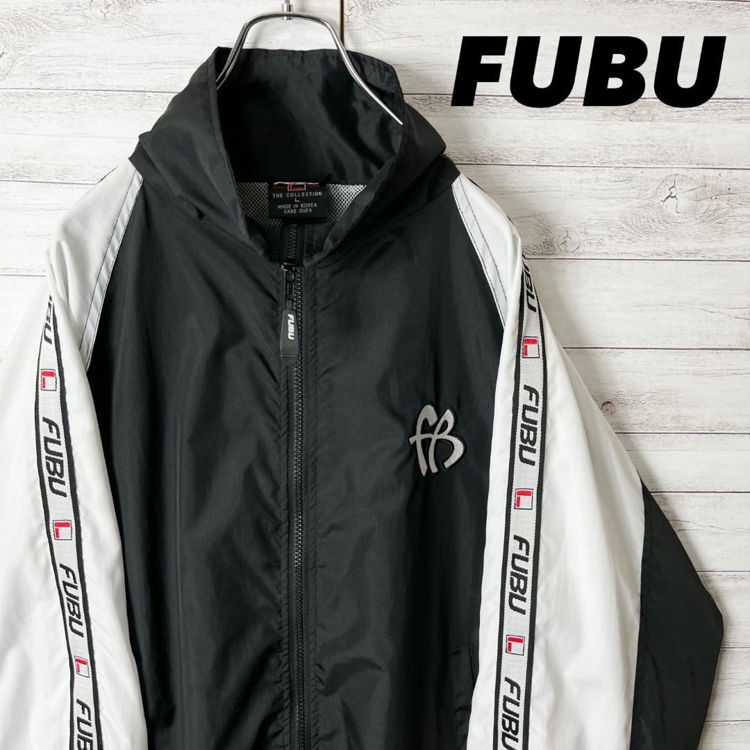 FUBU ☆ 　刺繍　バックプリント　ナイロンジャケット　袖ラインロゴ