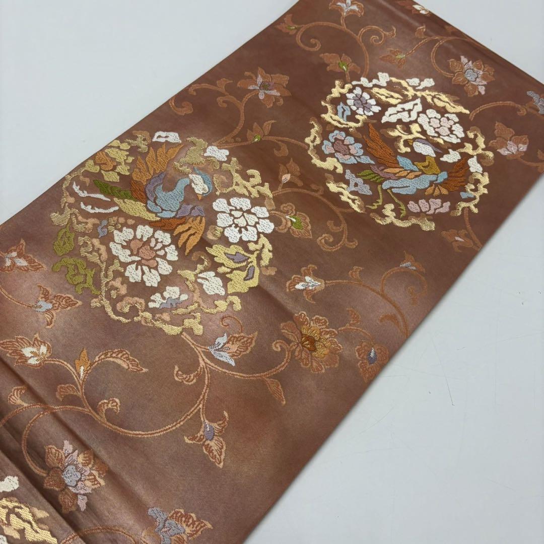 ブランド品 通販サイト 正絹 素敵なデザイン 鳥 華唐草 宝相華 袋帯 T-2849 メルカリ - 着物・浴衣