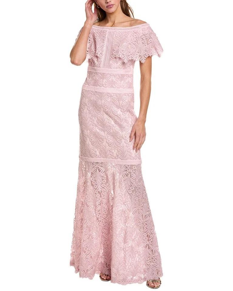 新品】タダシショウジ US12 美しいベビーピンクのロングドレス