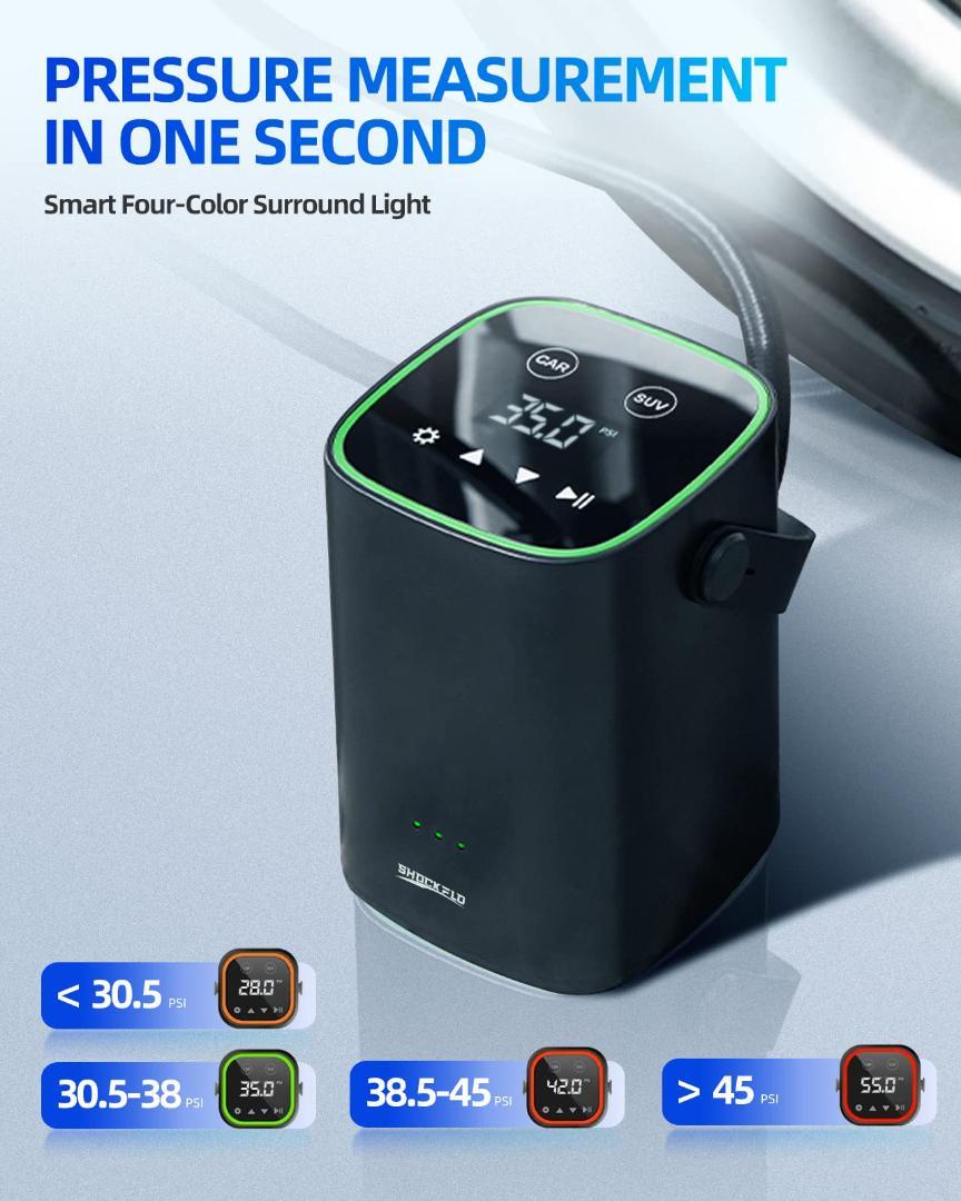 値引 最大150PSI エアコンプレッサー 4500mAh 電動エアポンプ メンテナンス