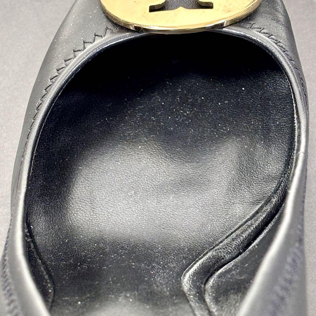 【美品】 TORY BURCH トリーバーチ 23.5 パンプス レザー 金