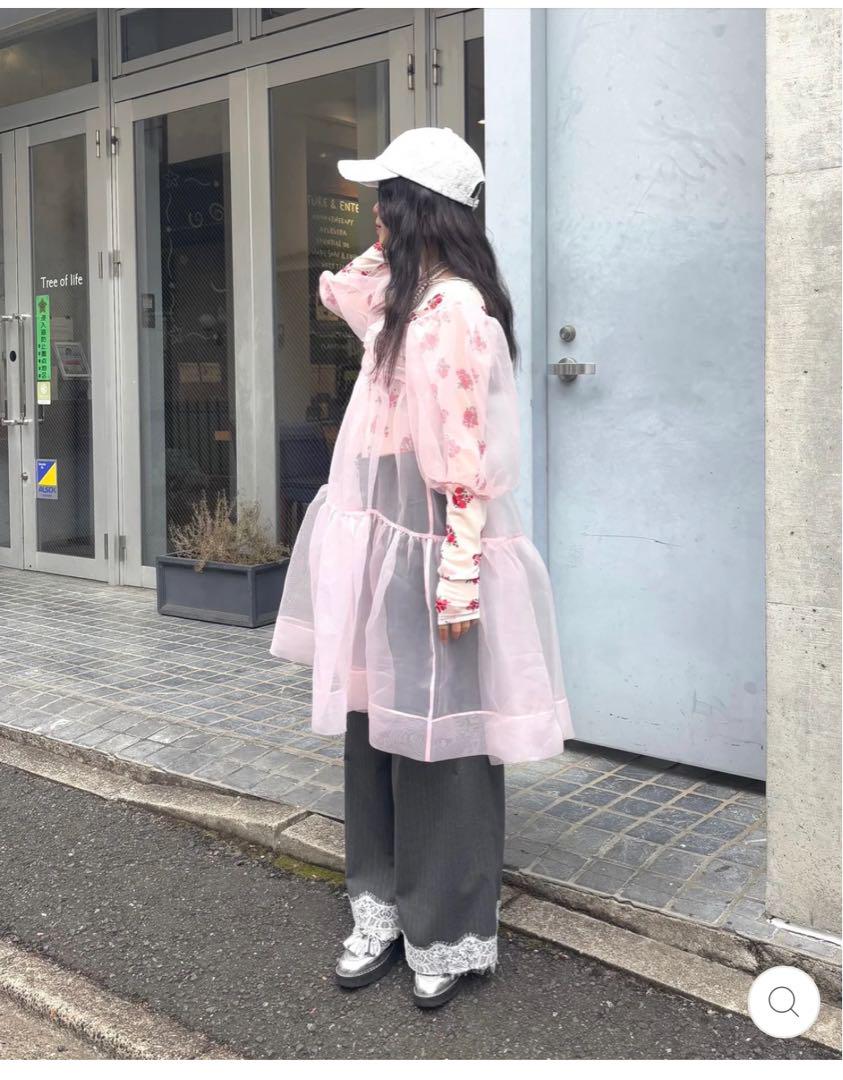 ワンピース ORGANDY FLARE MINI DRESS