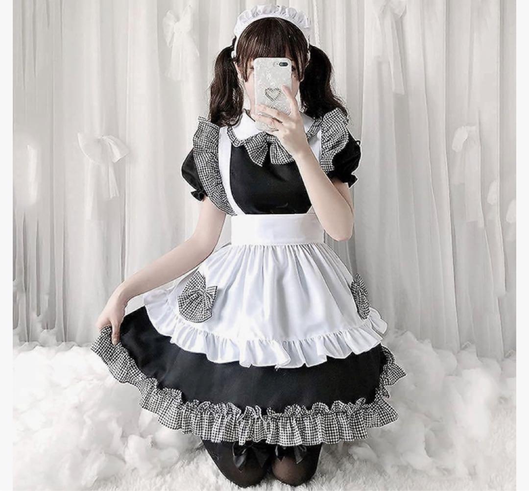 限定価格！】メイド服4点セットとレース付きニーハイ - メルカリ