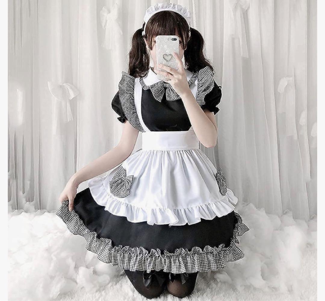 PO01　セクシー メイド服セット スカート カチューシャ エプロン リング