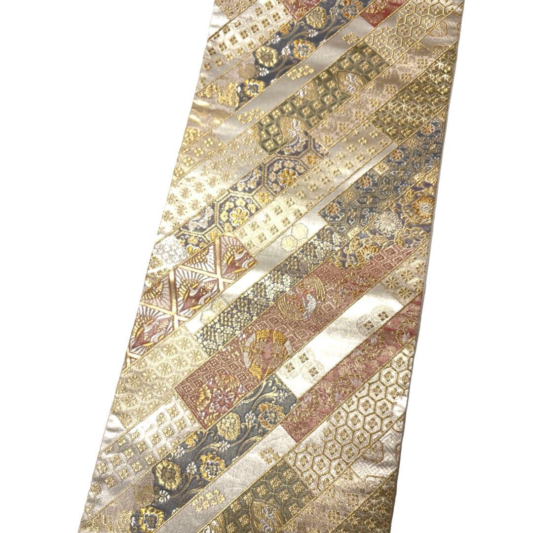 フォーマル正絹袋帯 麗金錦宝物文 六通柄 長さ4.6m