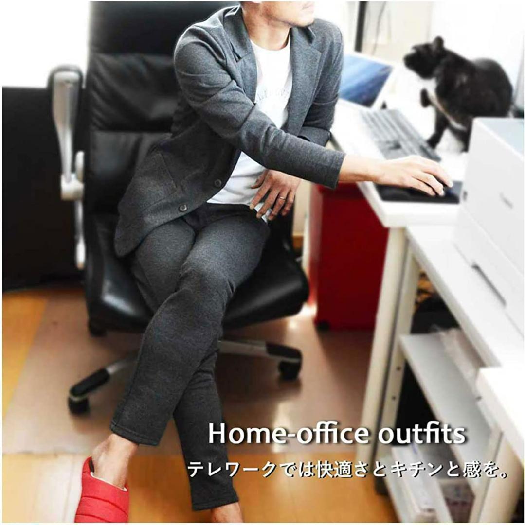 春NEW■楽ちん スウェット テーラードジャケット セット グレー上3L下L