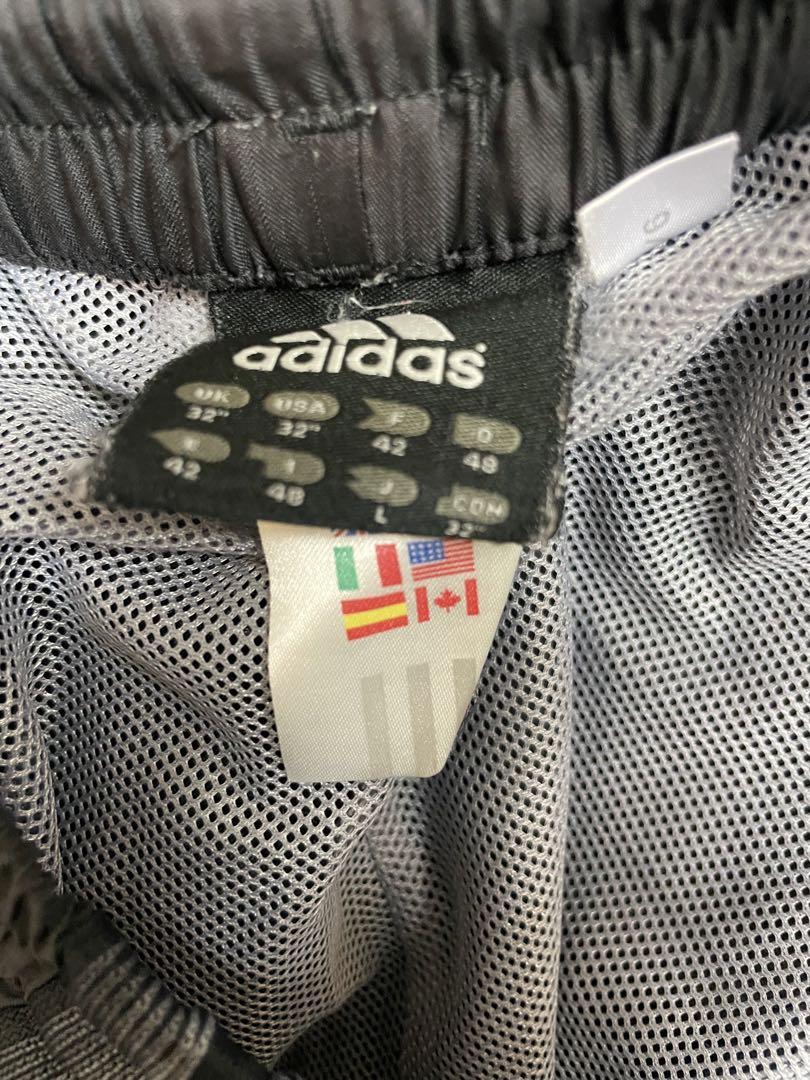 古着　adidas アディダス　ナイロンパンツ　ワンポイント　黒　サイドライン