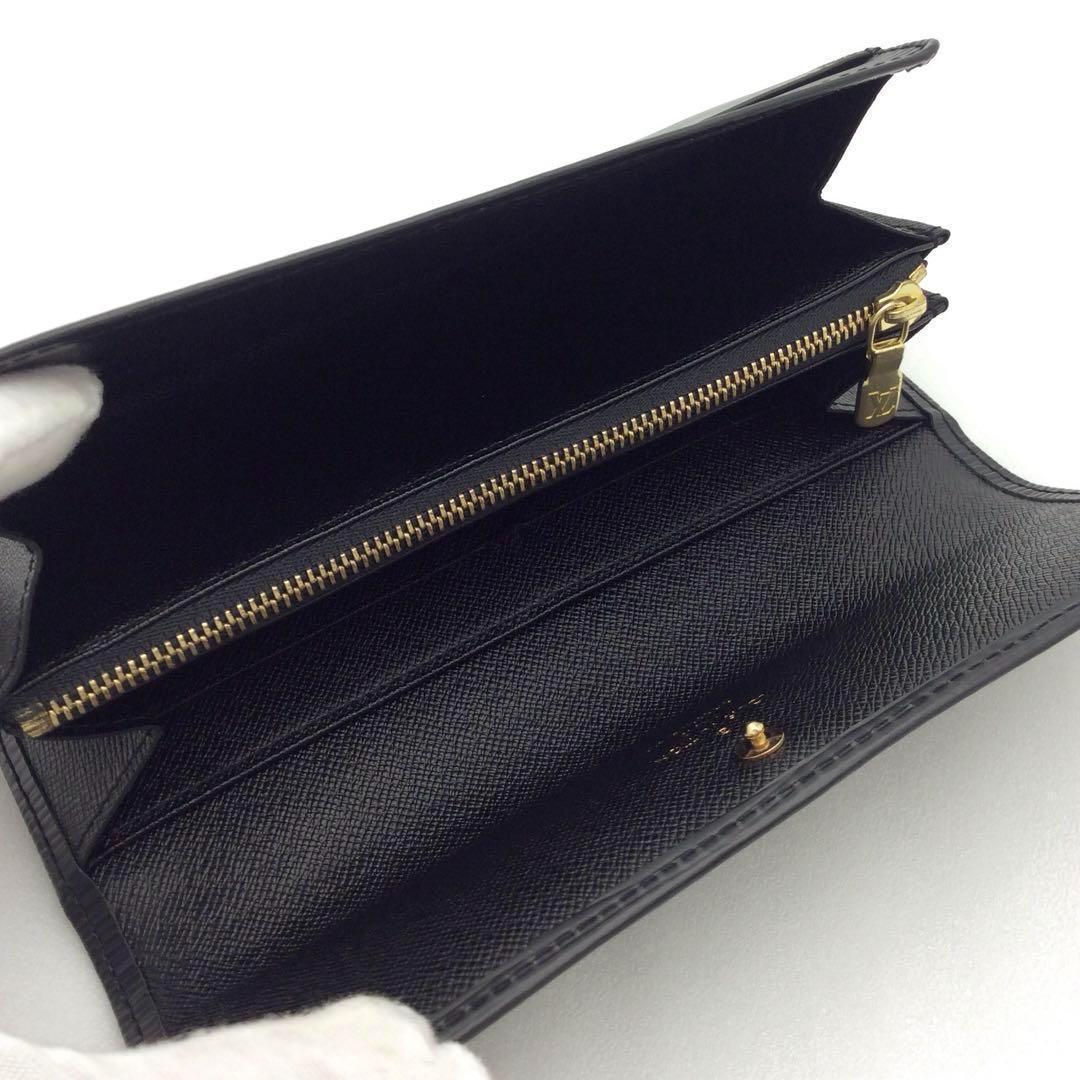 定番 極美品 ルイヴィトン エピ 黒 メンズ レディース 長財布 本物