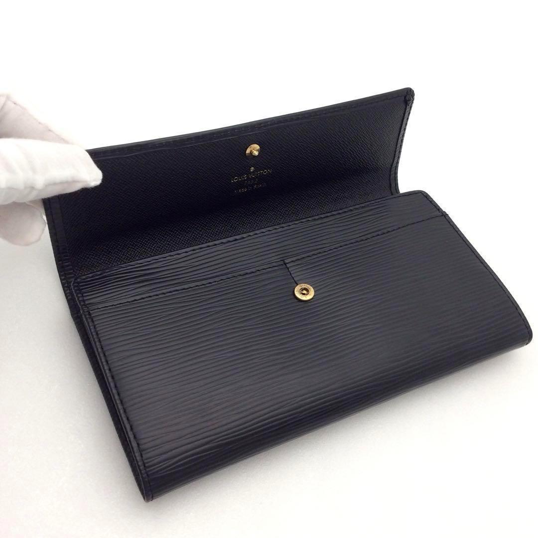 定番 極美品 ルイヴィトン エピ 黒 メンズ レディース 長財布 本物