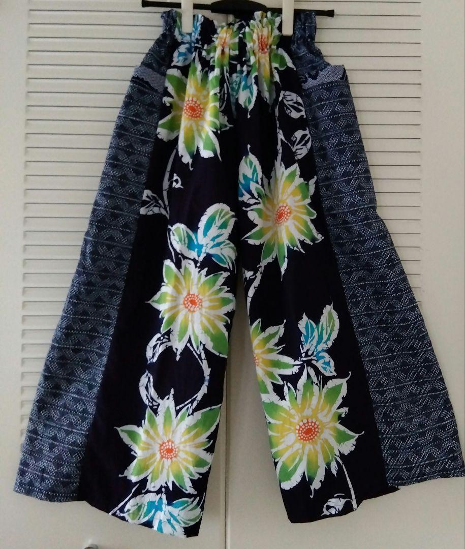 浴衣パンツ　ひまわり　ハンドメイド