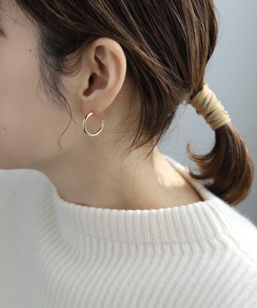 SIENA ROSEパイプフープピアス(L)
