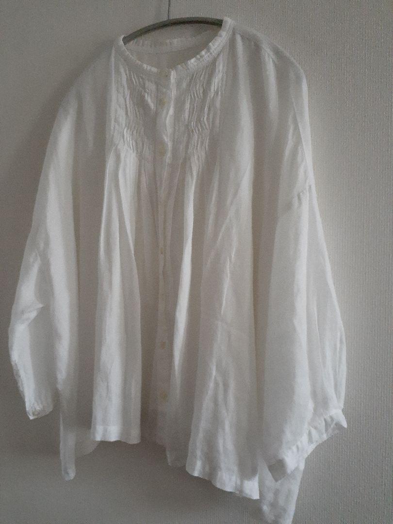 nest Robe 　ネストローブ　リネン ピンタック ワイド ブラウス