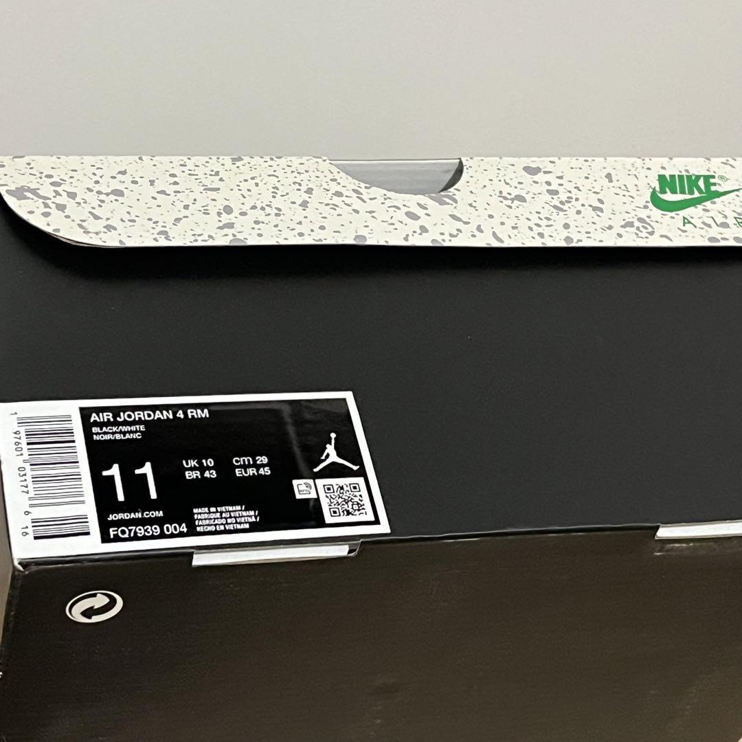 新品29cm／Nike Air Jordan 4 RM \"Black/White