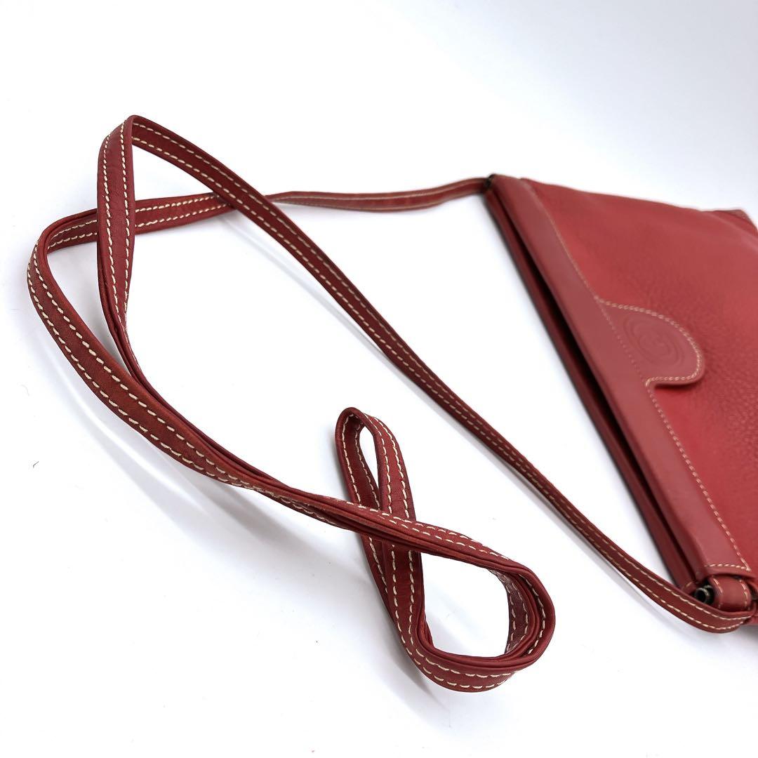 【GUCCI】ショルダーバッグ　レザー　レッド