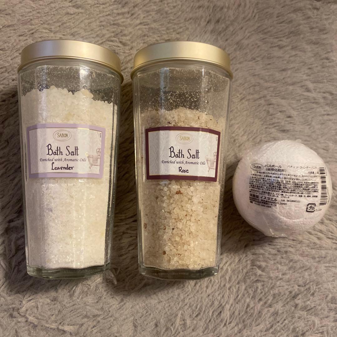 SABON バスソルト ミネラルパウダー ローズ ラベンダー バスボール セット メルカリ