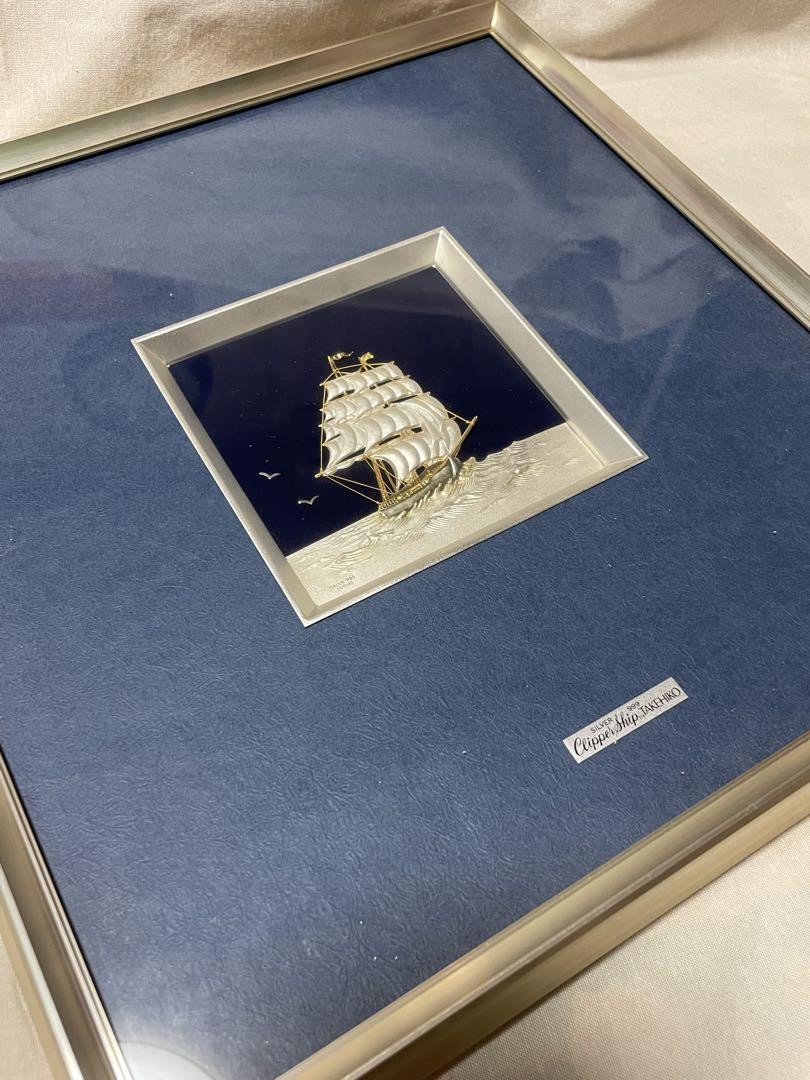 入荷通知 アプリ おすすめ 武比古 TAKEHIKO ヨット 帆船 額 レリーフ silver999 純銀 コレクション