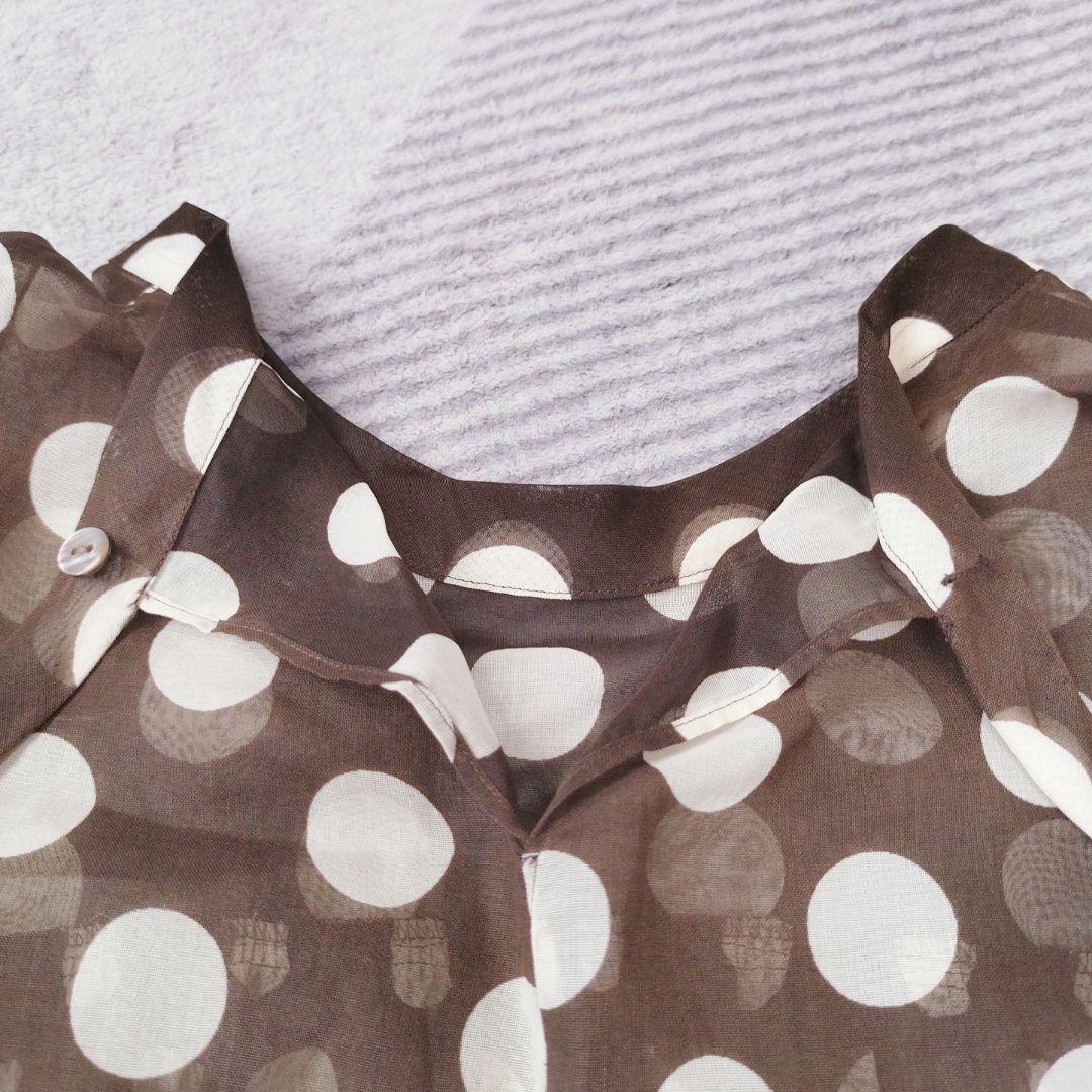 トゥモローランド コットンオーガンジードットプリント バックオープンブラウス