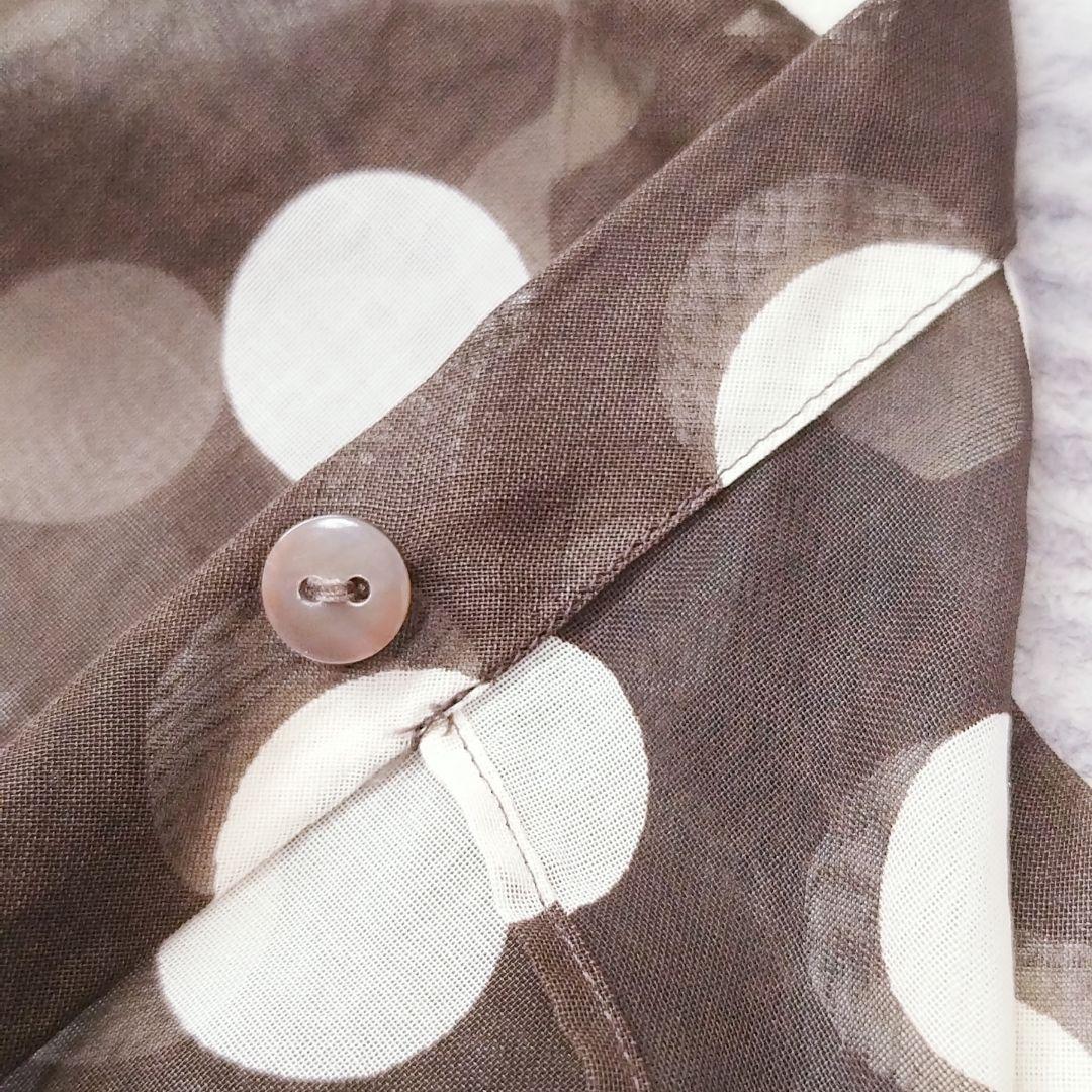 トゥモローランド コットンオーガンジードットプリント バックオープンブラウス