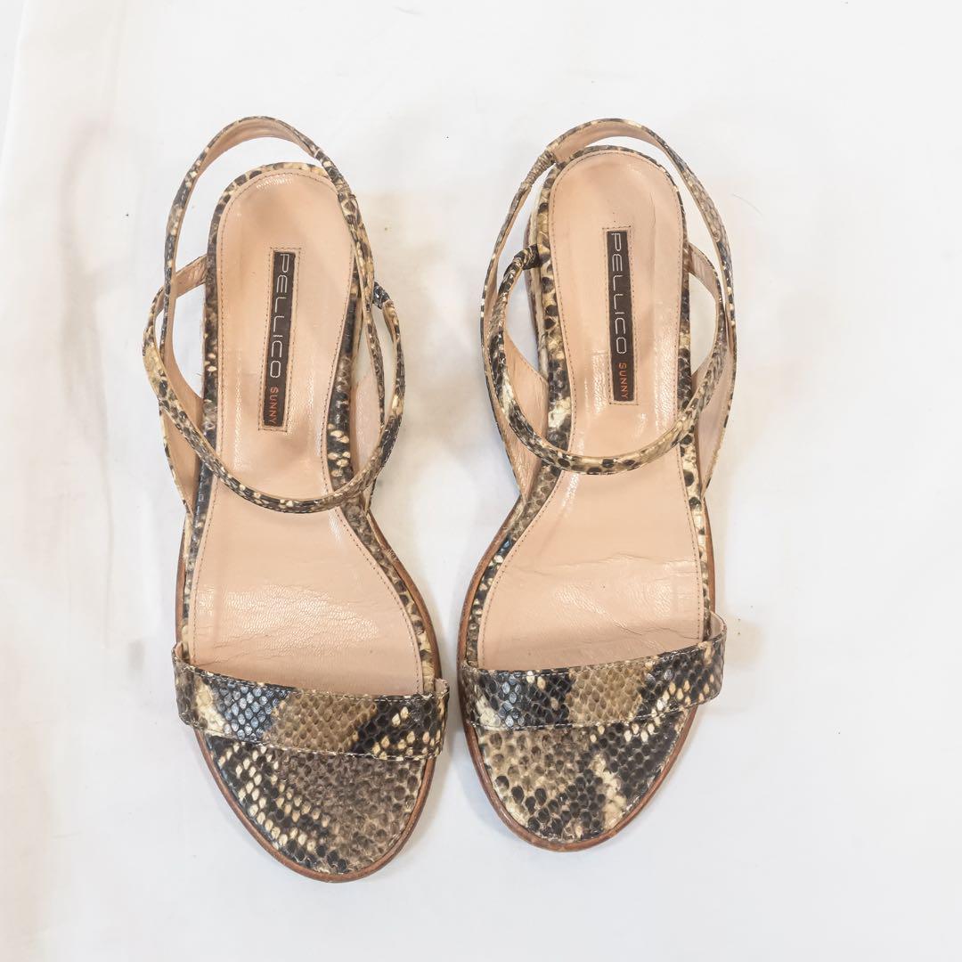 ☆美品☆ PELLICO SUNNY サンダル パイソン柄 ストラップ付き 39