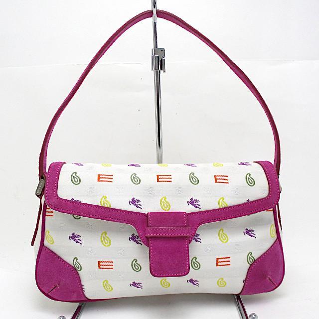 エトロ ETRO ハンドバッグ ジャガード ピンクパープル 美品
