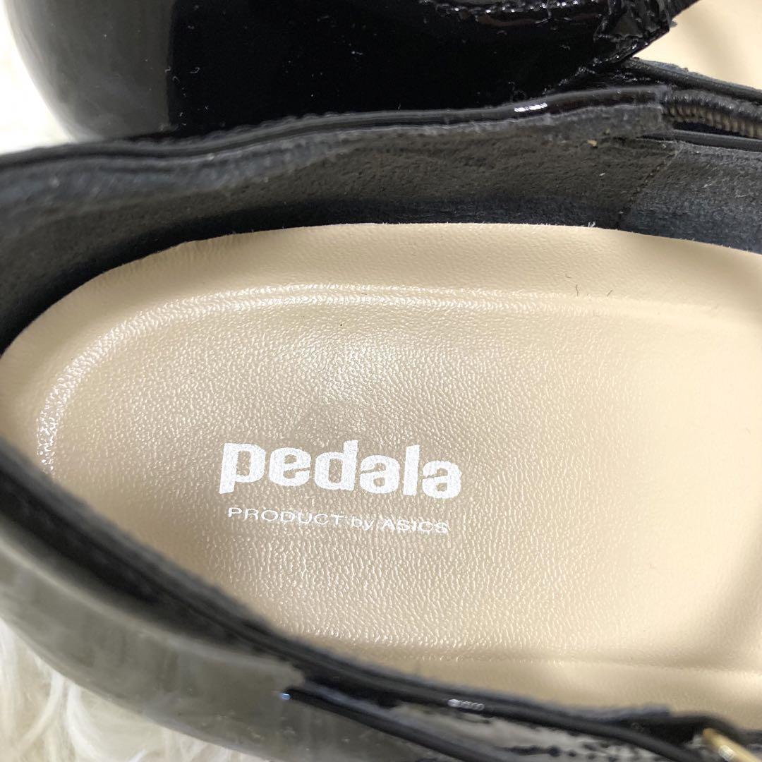 極美品 Pedala ペダラ アシックス パンプス レザー 黒 25㎝