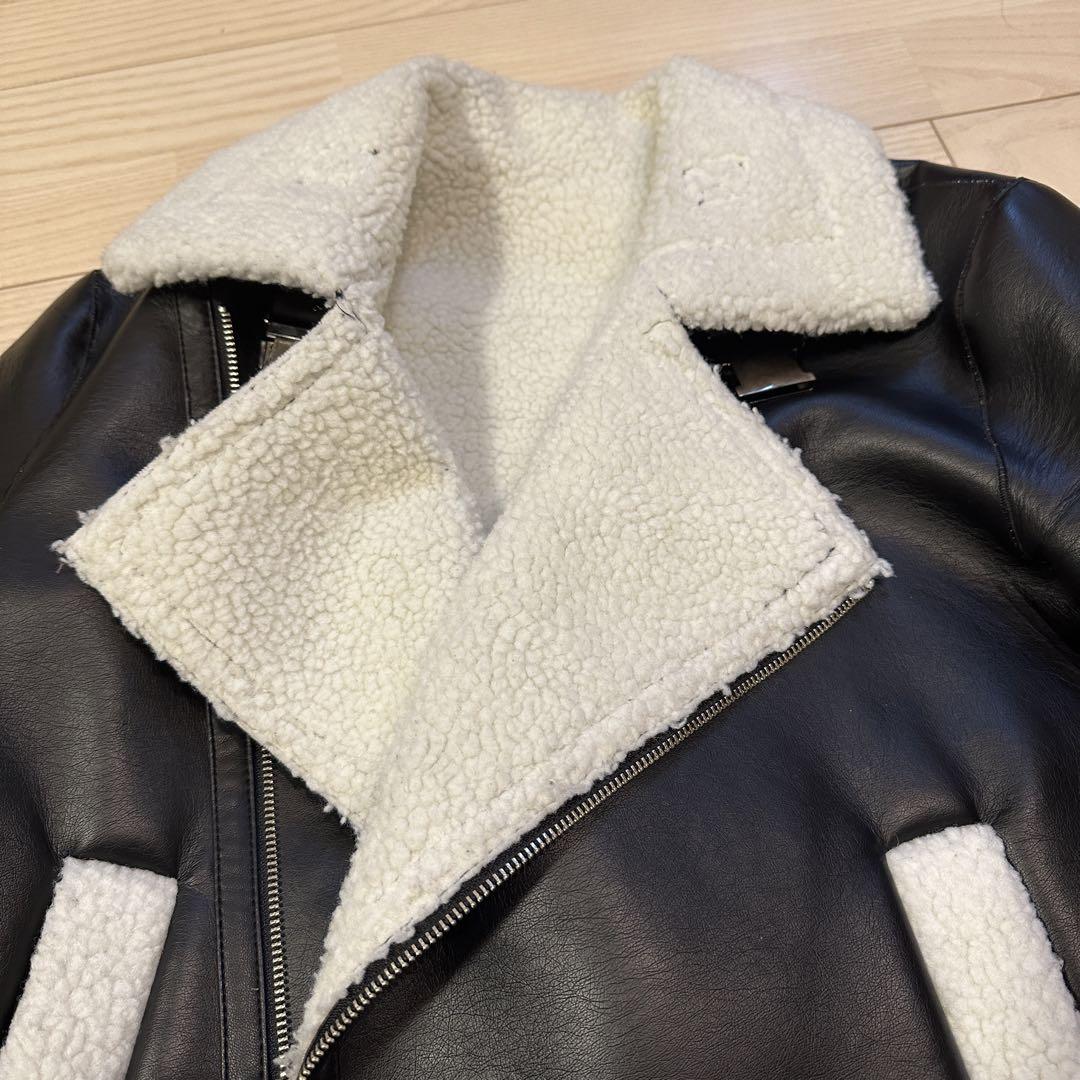 最終値下げ　un3d 美品　ムートン　レザー　ジャケット