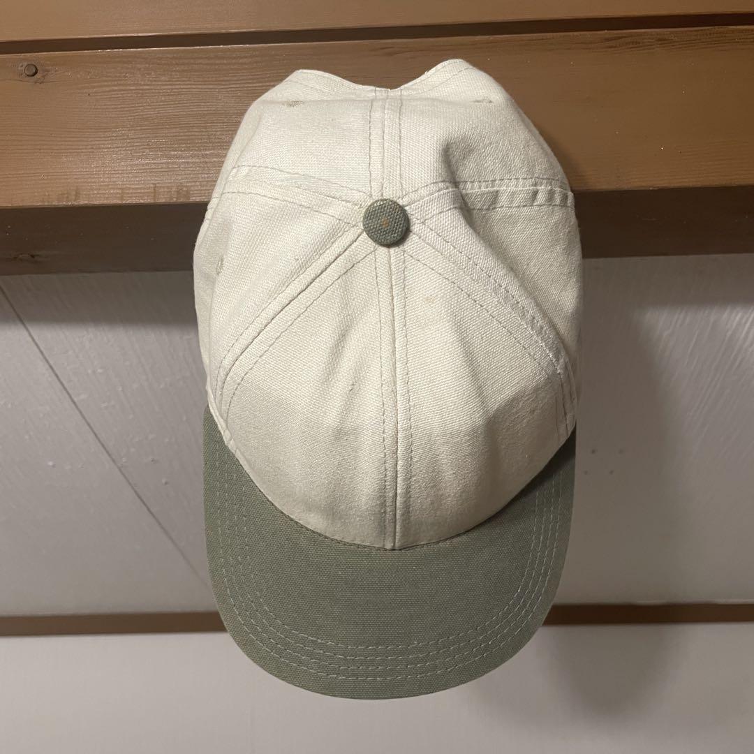 【USA製】90s ツートン キャップ ベージュ×カーキ ローキャップ USA製】90s ツートン キャップ ベージュ×カーキ ローキャップ
