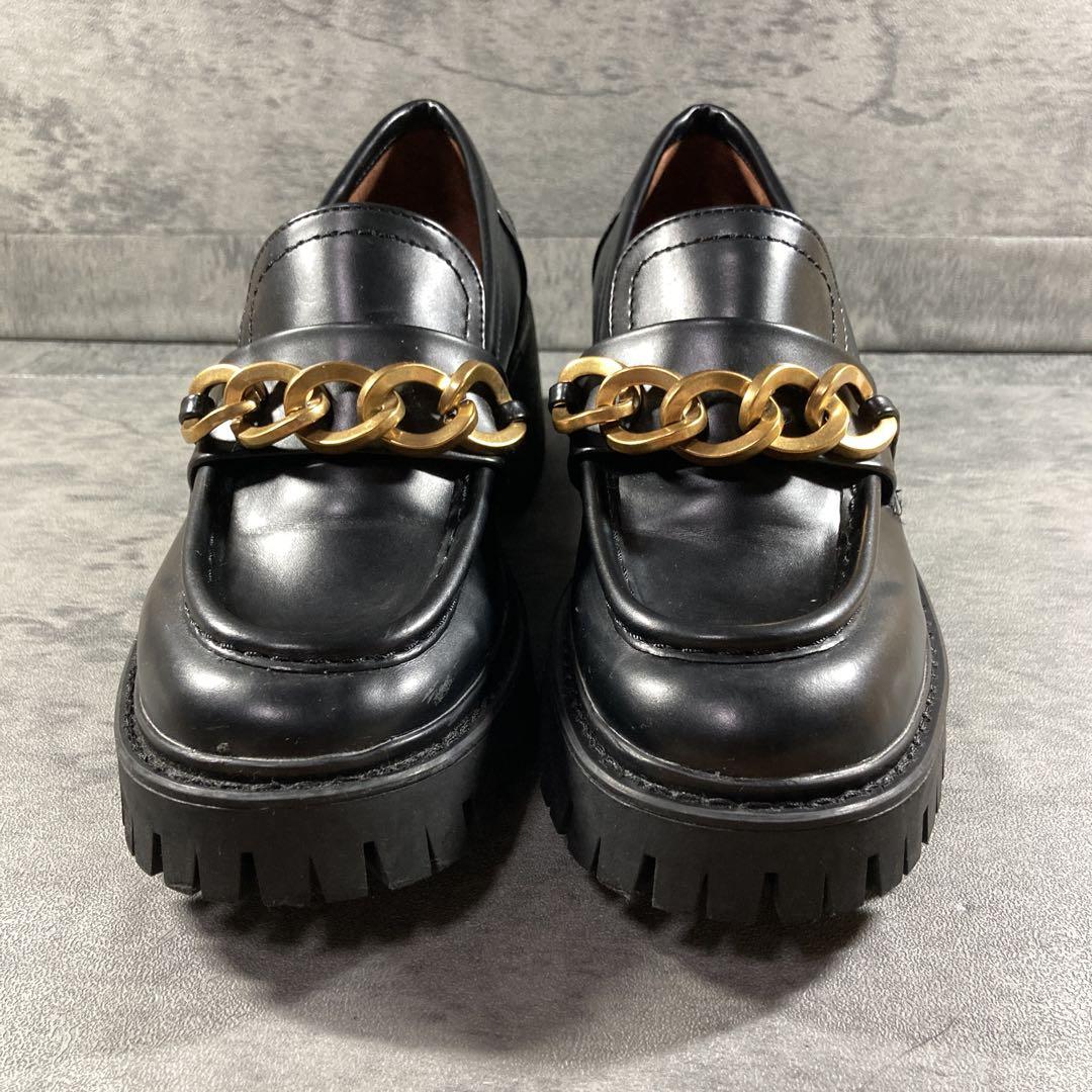 美品✨【ZARA】ハイヒールローファー トラックソール チェーン