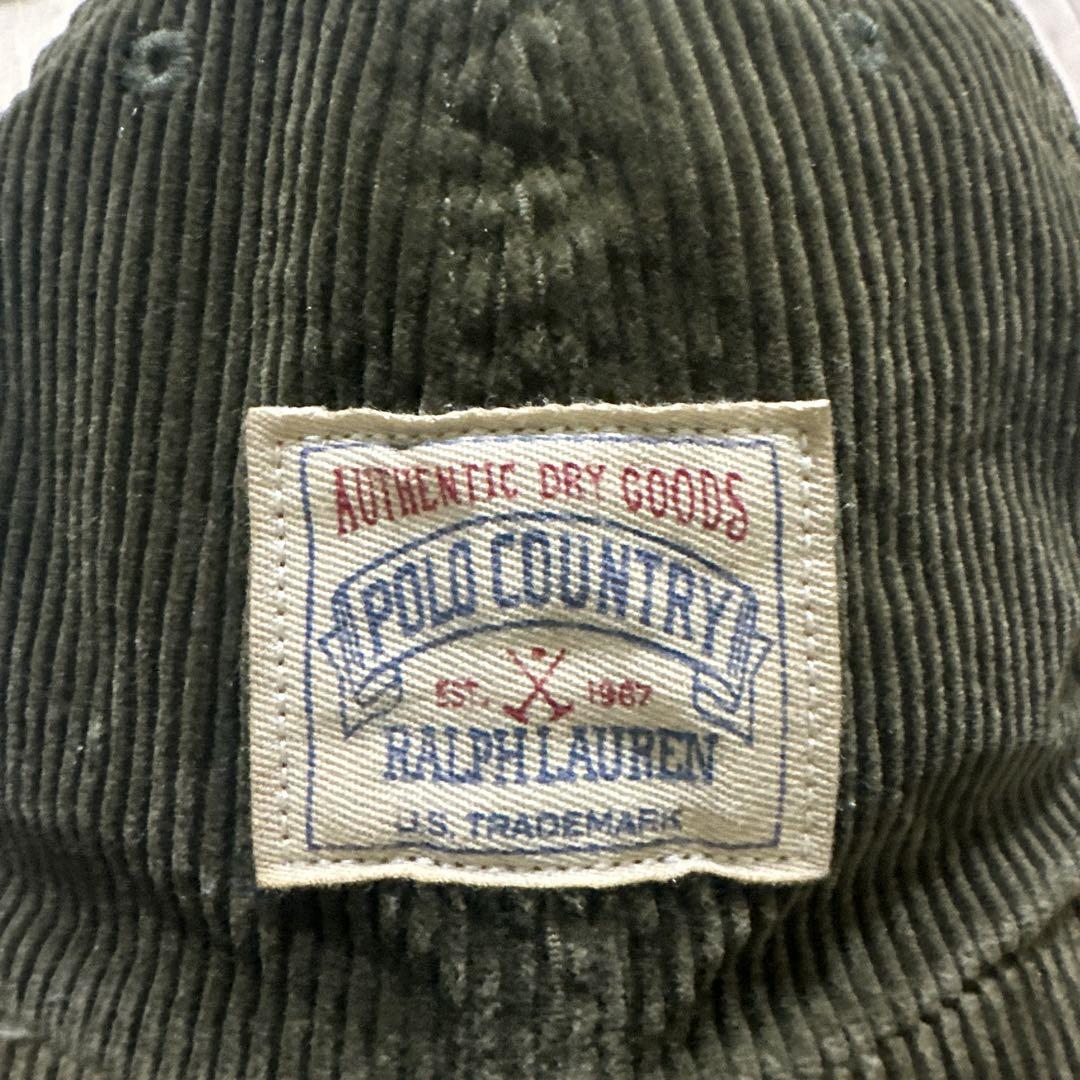 Polo Country 00sコーデュロイキャップ オリーブグリーン