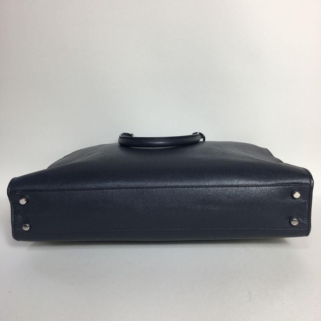 2505-12｜美品｜コーチ ビジネスバッグ レザー ネイビー