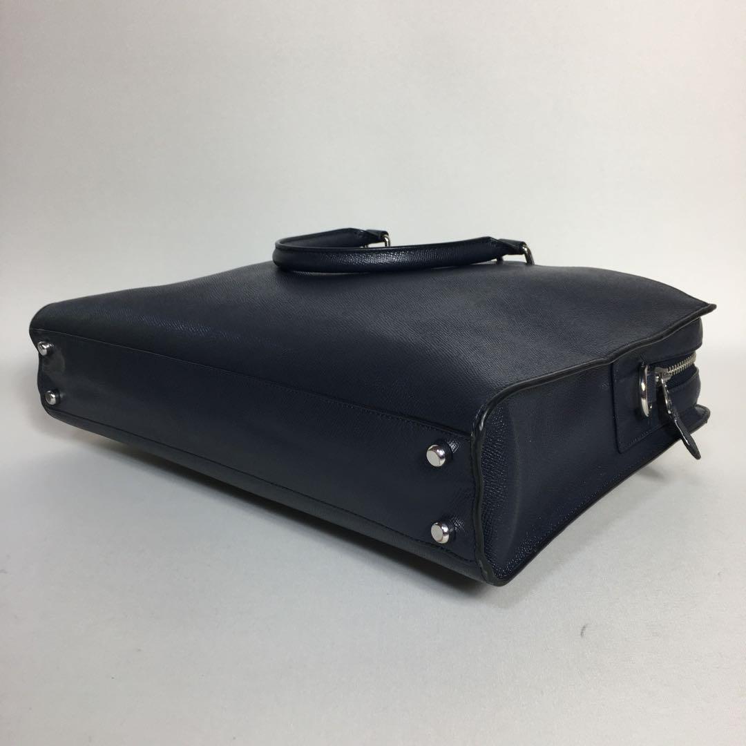 2505-12｜美品｜コーチ ビジネスバッグ レザー ネイビー