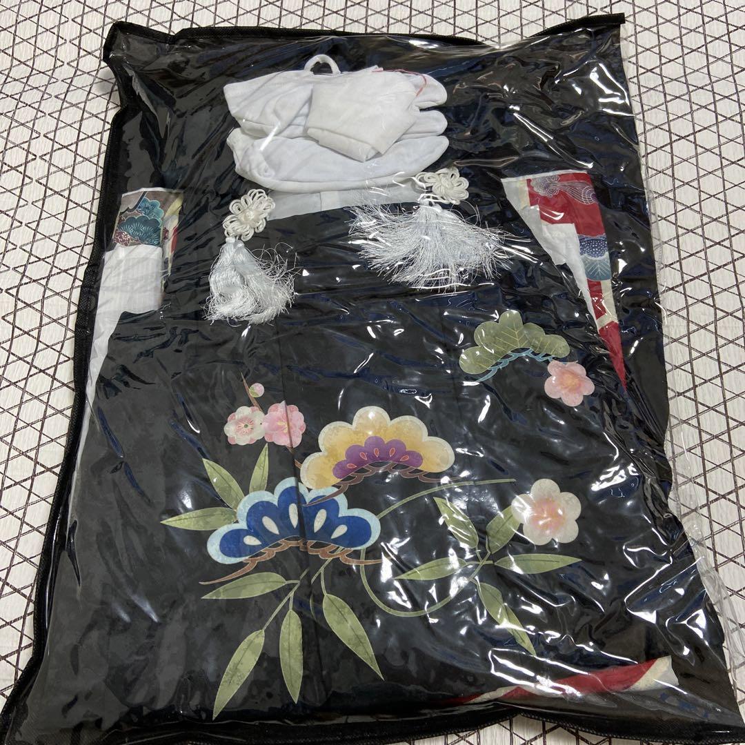 美品⭐︎七五三　3歳男の子着物被布セット　赤