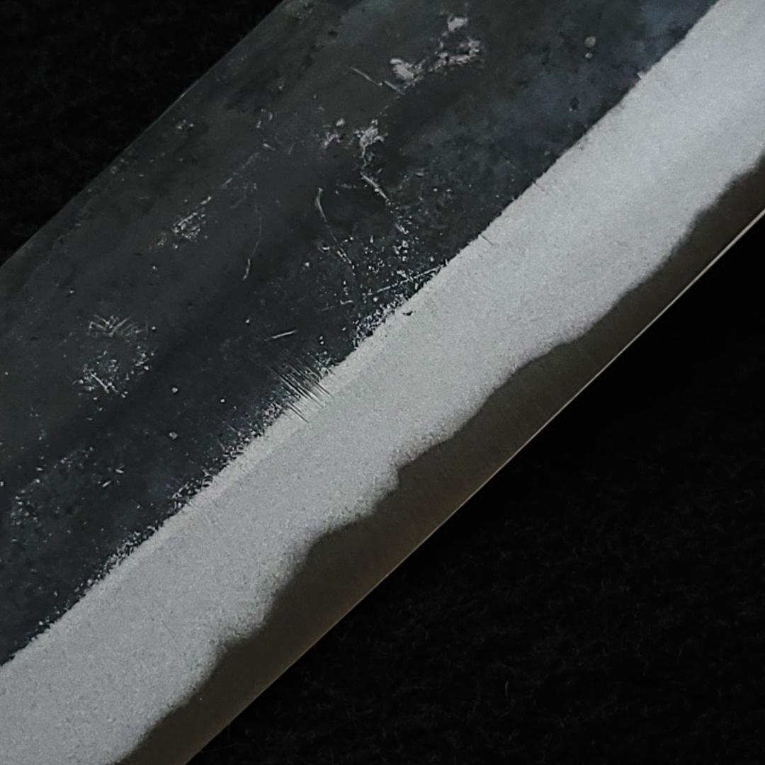 白紙2号 黒打 切付（万能）包丁 180㎜ G1519 焼栗柄 月光作