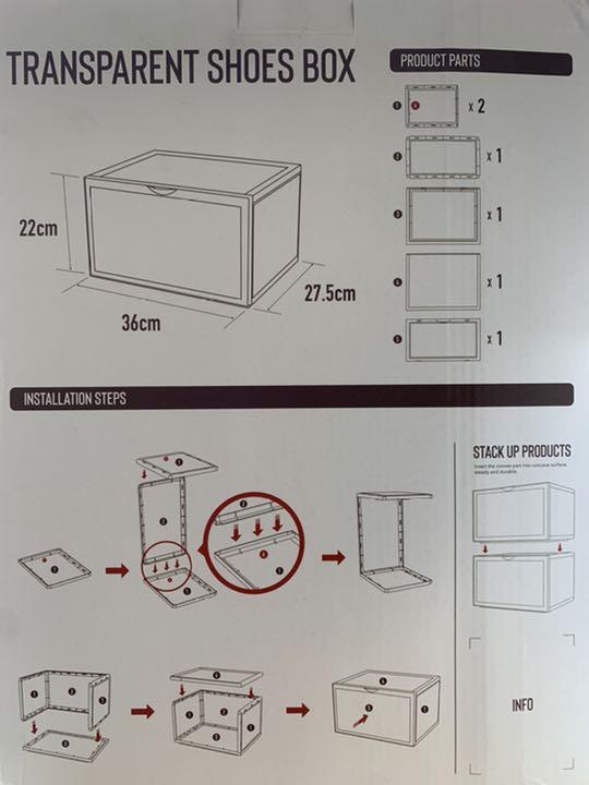 新品６個セットマグネット付きシューズBOX &収納BOX(色＝ブラック)