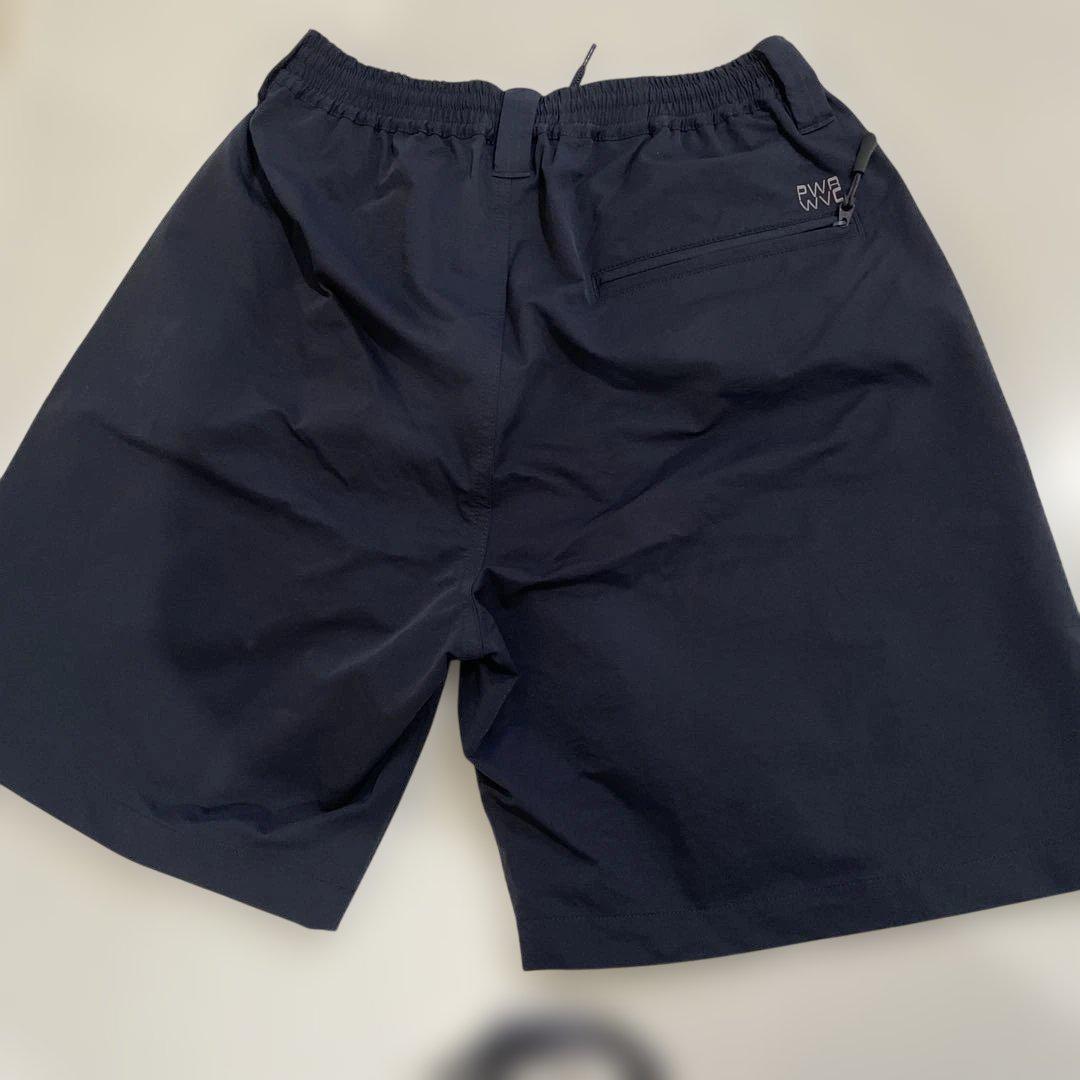 ネイビー フレアショートパンツ ポケット付き PWAネイビー ショートパンツ ジッパーポケット付き - メルカリ