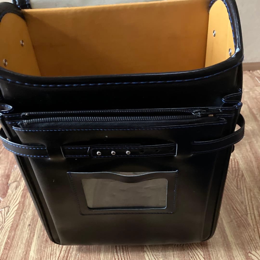 池田屋ランドセル（黒、青ステッチ）