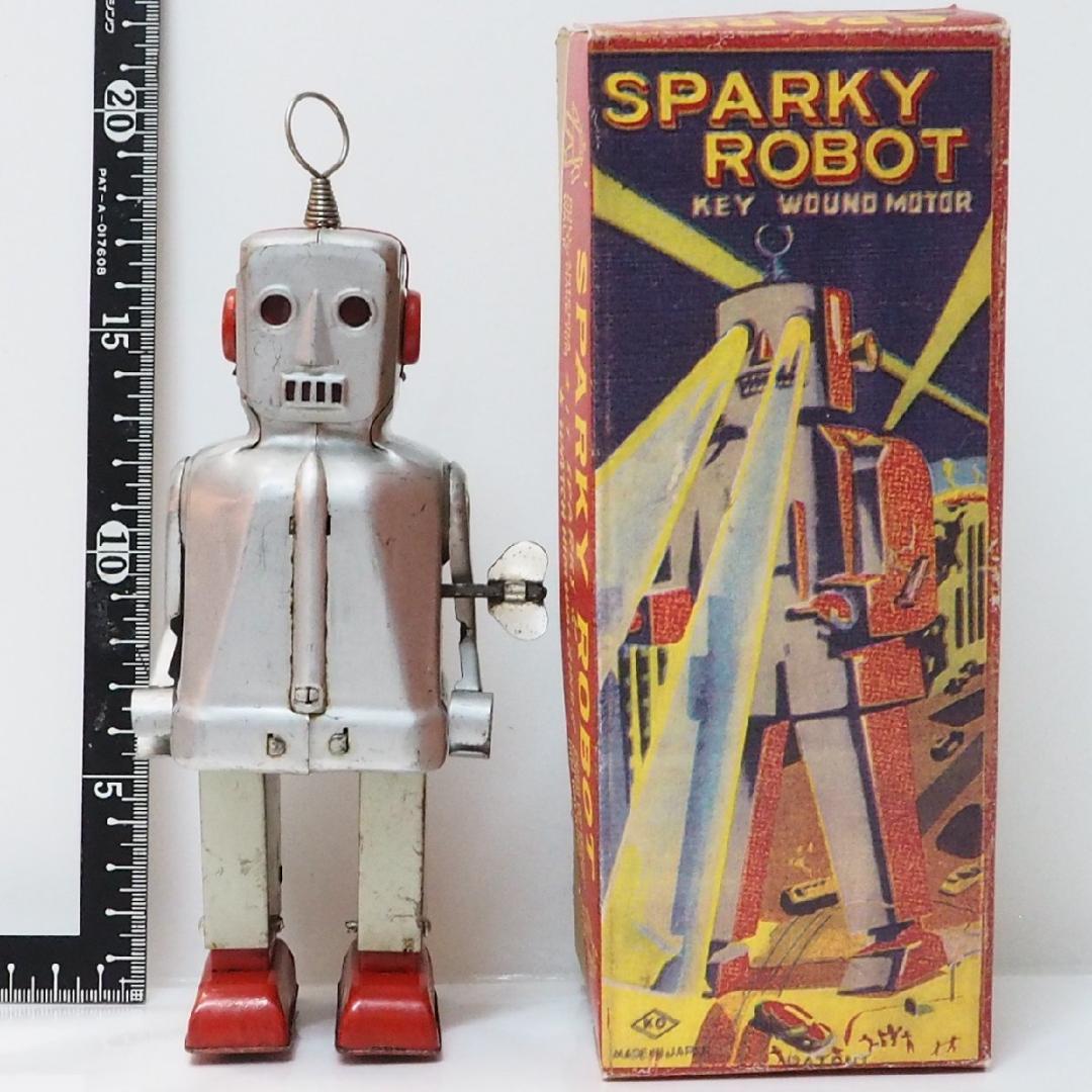 KO【スパーキーロボット 塗装無】ブリキ製ロボット TIN TOY 箱はコピー