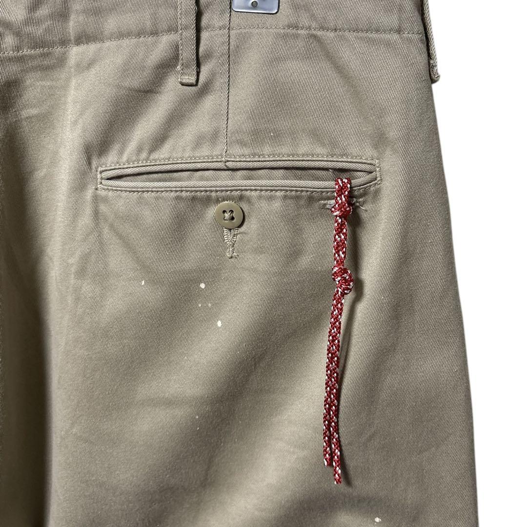 BEAMS JAPAN ビッグチノトラウザー ワイド ペンキカスタム 一点物 BEAMS JAPAN ビッグチノトラウザー ワイド ペンキカスタム 一点