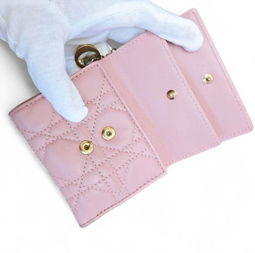 Dior カナージュ ロータスウォレット コンパクトウォレット くすみピンク
