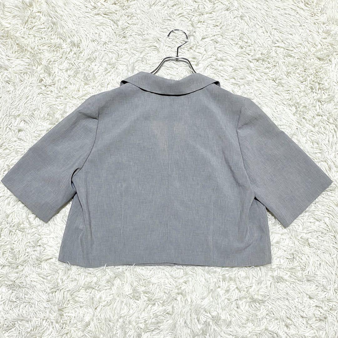 極美品 ジャスグリッティー 24SS ハーフスリーブライトジャケット グレー M