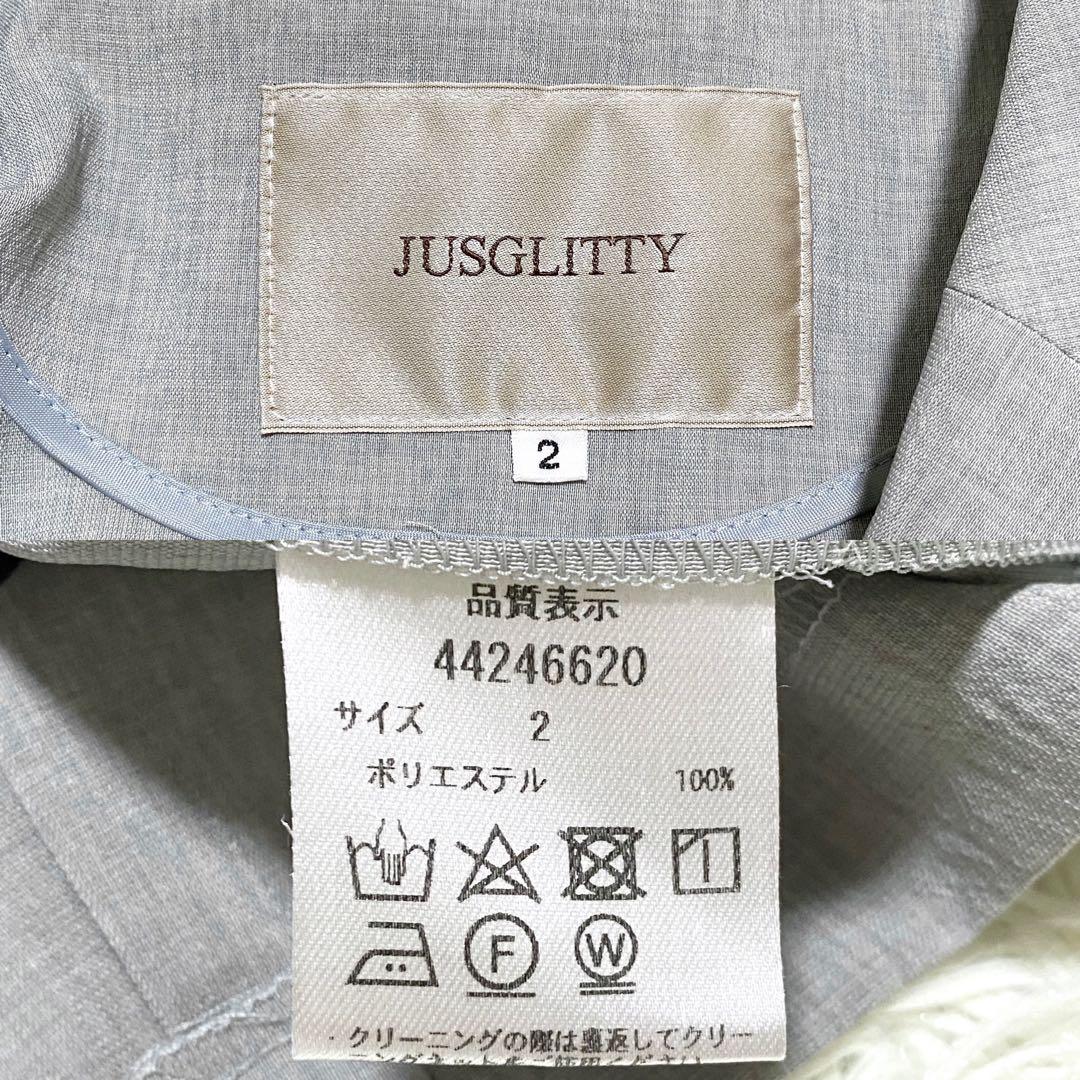 極美品 ジャスグリッティー 24SS ハーフスリーブライトジャケット グレー M