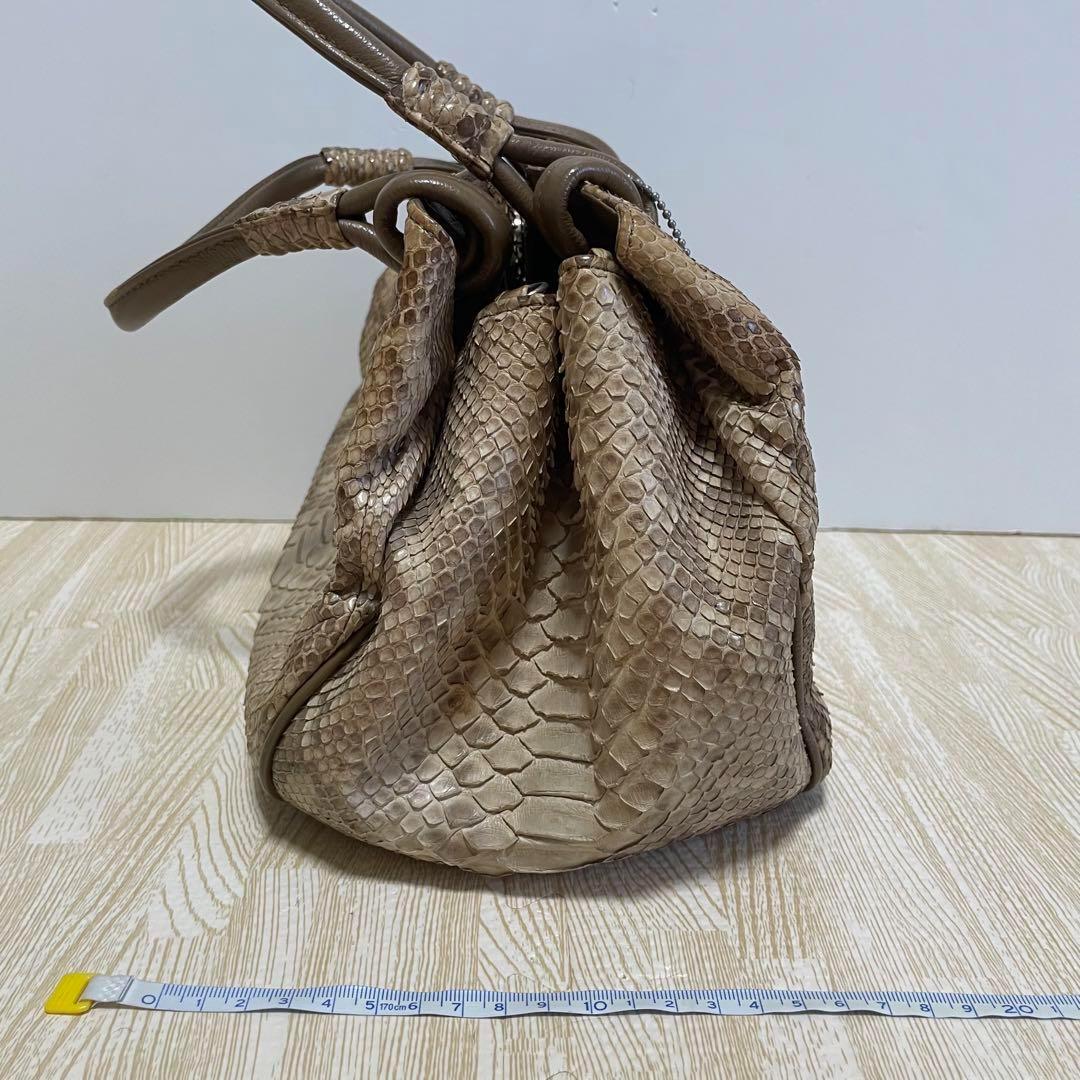 【美品】蛇革 バッグ エキゾチックレザー THE WEL MARK エキゾチックレザー パイソンショルダーバッグ 蛇
