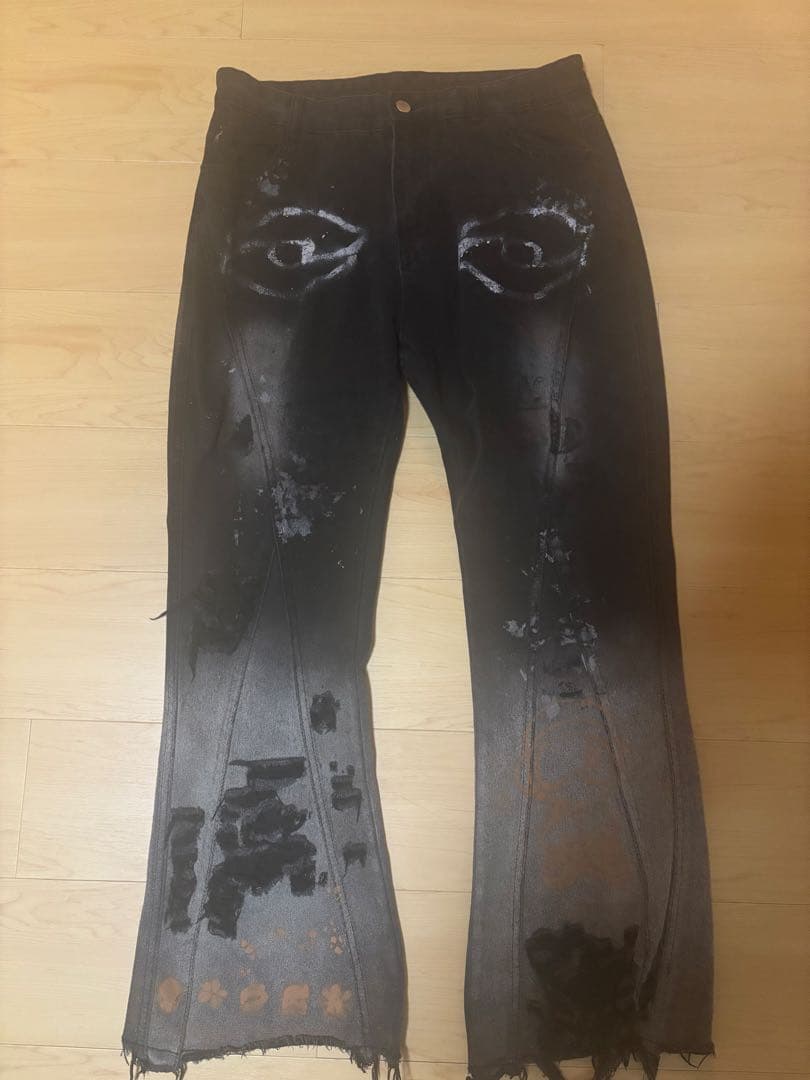 再構築 フレア デニムパンツ　グランジ　Y2K