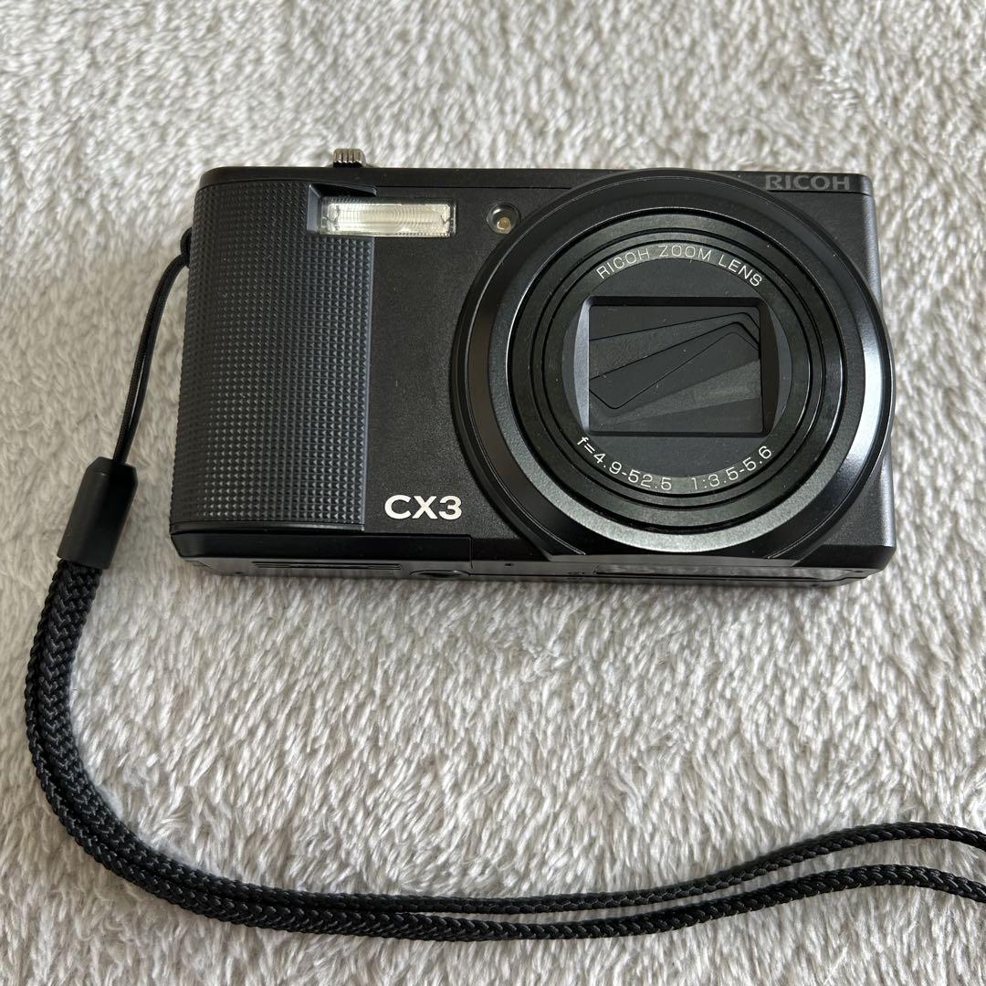 RICOH CX3 コンパクトデジカメ 充電器・ケース付 バッテリー ブラック