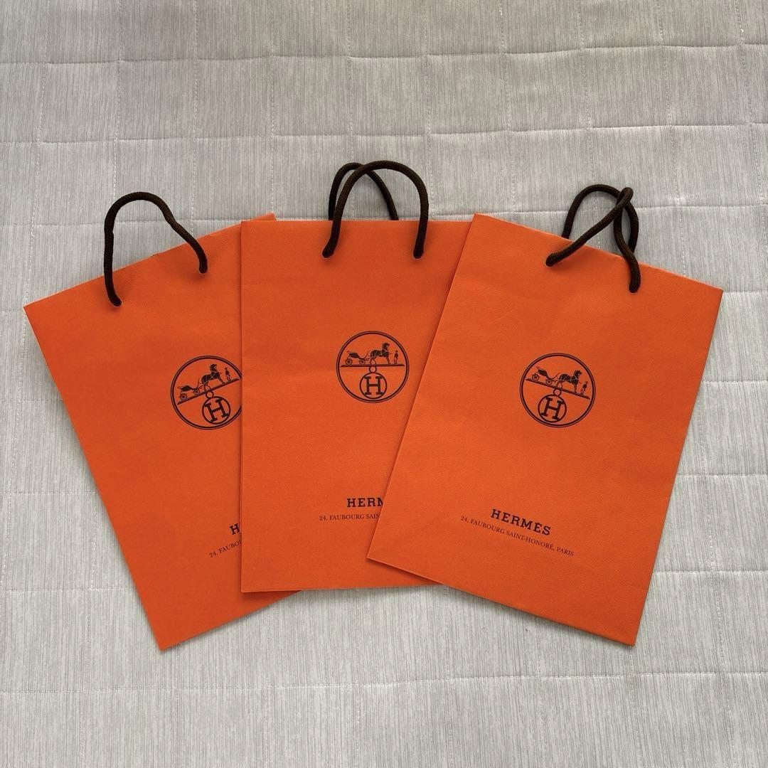 HERMES ショッパー 3枚セット オレンジ