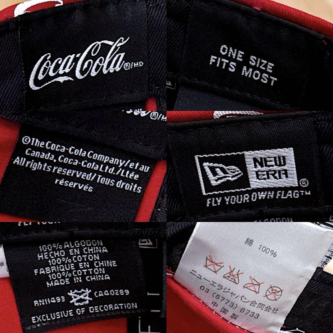 レア【ニューエラ×コカコーラ】限定コラボ キャップ 総柄 企業 コーラ 赤×白