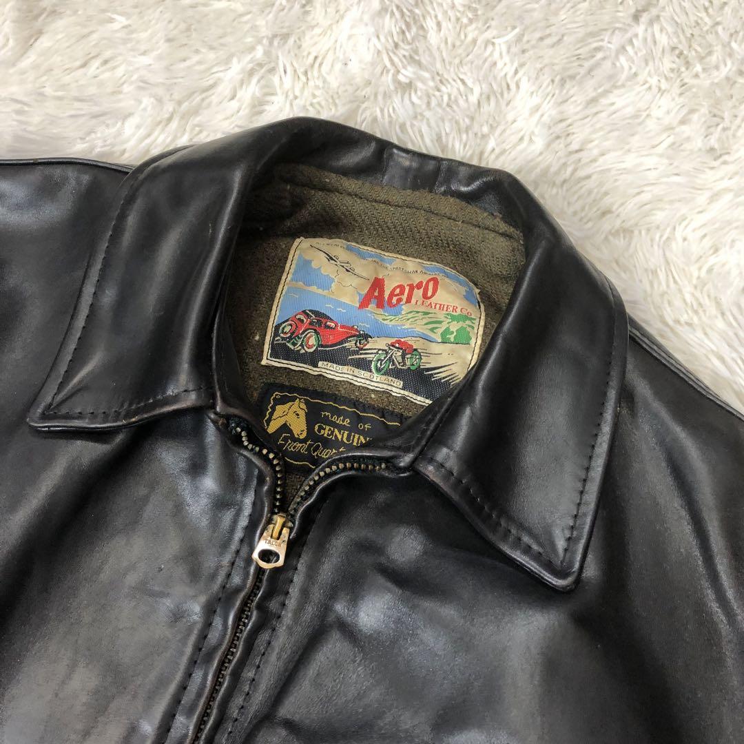 エアロレザー　レザージャケット　シングル　馬革　FQHH　ブラック　サイズ40