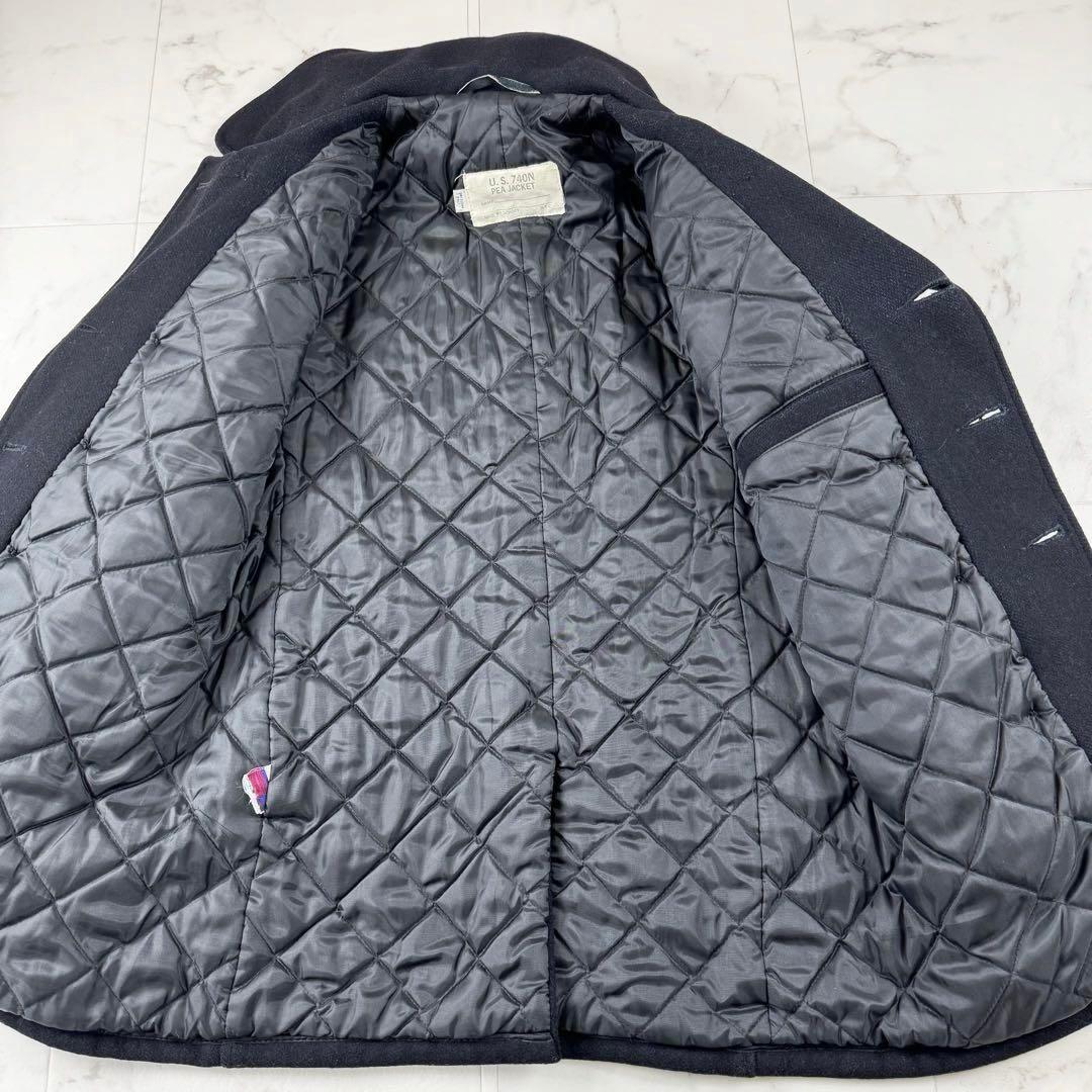 USA製 SCHOTT 740N ピーコート 裏キルティング　サイズ38 黒